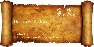 Henrik Kitti névjegykártya